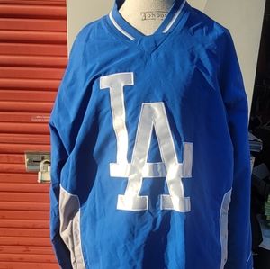 LA Dodgers big print Pullover fleece windbreaker blue size XL used